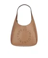 Stella Mccartney Logo Perforated Small Hobo Bag In Brown