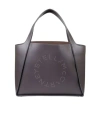 Stella Mccartney Logo Perforated Tote Bag In Black