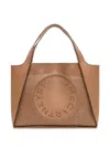 Stella Mccartney Perforated Logo Faux Leather Tote Bag In Braun