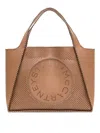Stella Mccartney Perforated Logo Faux Leather Tote Bag In Brown