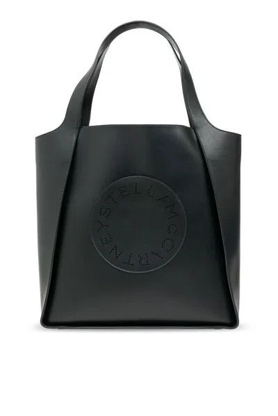 Stella Mccartney Tote Bag With Perforated Logo In Green