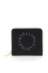 Stella Mccartney Logo Perforated Zipped Wallet In Black