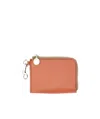 Stella Mccartney Logo Perforated Zipped Wallet In Red