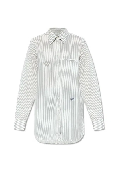 Stella Mccartney Logo Pinstripe Shirt In Multi