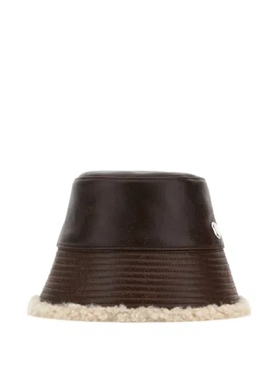 Stella Mccartney Logo-plaque Bucket Hat In Brown
