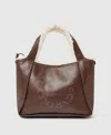 Stella Mccartney Logo Plush-lined Crossbody Tote Bag In Brown