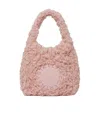 Stella Mccartney Logo Plush Teddy Bear Small Handbag In Nude