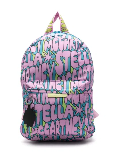 Stella Mccartney Kids' Logo-print Backpack In Pink