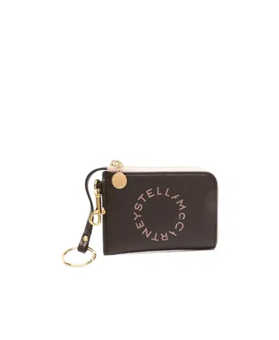 Stella Mccartney Logo-print Bicolour Wallet In Black