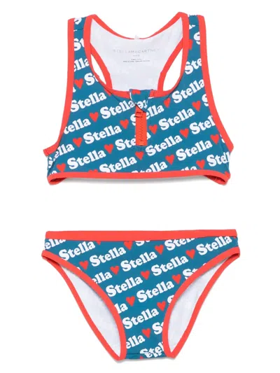 Stella Mccartney Kids' Logo-print Bikini In Blue