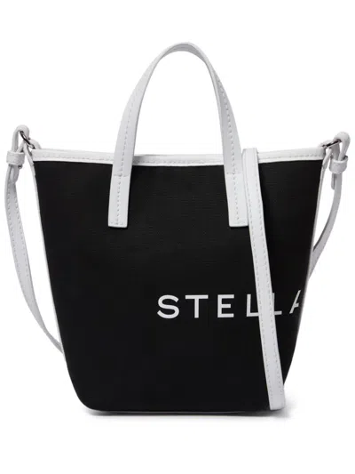 Stella Mccartney Smc Bananatex Crossbody Tote Bag In Black And White