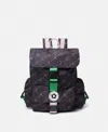 Stella Mccartney Logo Print Buckle Backpack In Black