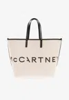 Stella Mccartney Logo Print Canvas Tote Bag In White