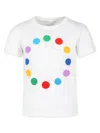 Stella Mccartney White T-shirt For Girl With Logo And Polka Dots In White