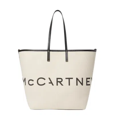 Stella Mccartney Logo-print Cotton Tote Bag In White