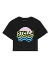 Stella Mccartney Logo-print Cropped T-shirt In Black