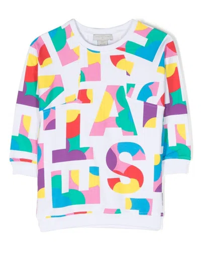 Stella Mccartney Kids' Logo-print Jumper Dress In White