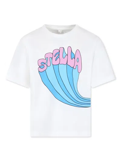 Stella Mccartney Kids' White T-shirt For Girl With Logo