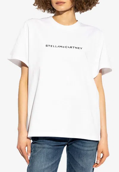 Stella Mccartney Logo Print Oversized Crewneck T-shirt In Pure White