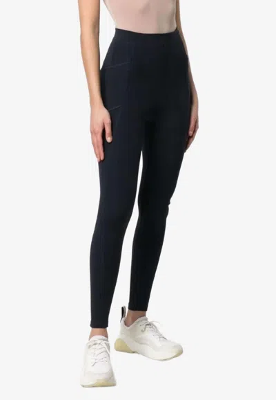 Stella Mccartney Logo Print Scuba Leggings In Black