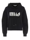 Stella Mccartney Logo Print Jerseysweatshirt Hoodie In Dark Blue