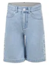Stella Mccartney Belt-loop Denim Shorts In Blue