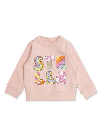 Stella Mccartney Babies' Logo-print Sweatshirt In 粉色