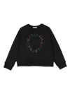 Stella Mccartney Black Sweatshirt With Multicoloured Circular Logo In Blue