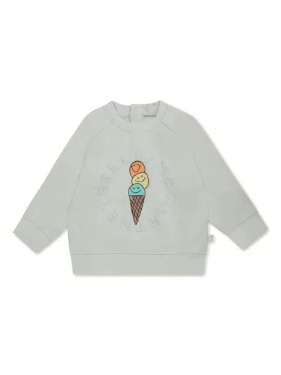 Stella Mccartney Babies' Logo-print Sweatshirt In Green