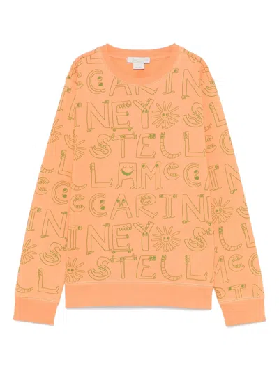 Stella Mccartney Kids' Sweatshirt Mit Logo-print In Yellow & Orange