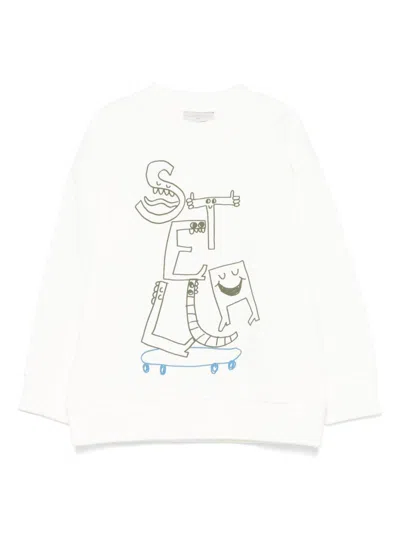Stella Mccartney Kids' Sweatshirt Mit Logo-print In Weiss
