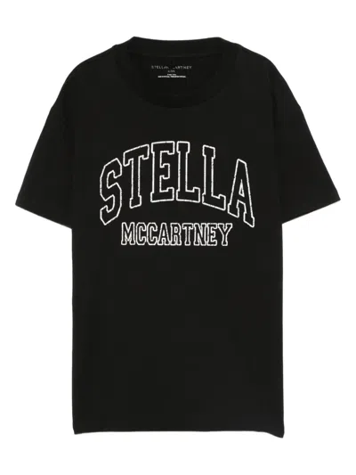Stella Mccartney Kids' Logo-print T-shirt In Black