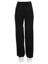 Stella Mccartney Wide-legged Tailored Pants With Zipper And Hook Closure In Black