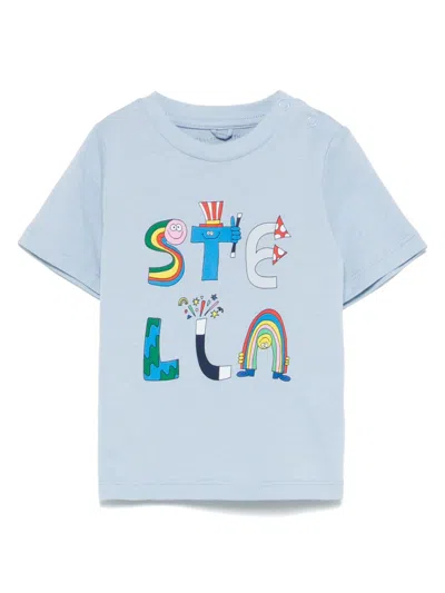 Stella Mccartney Babies' T-shirt Mit Logo-print In Blau