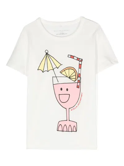 Stella Mccartney Kids' Logo-print T-shirt In Weiss