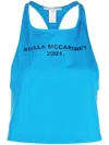Stella Mccartney Logo Printed Crewneck Tank Top In Blau