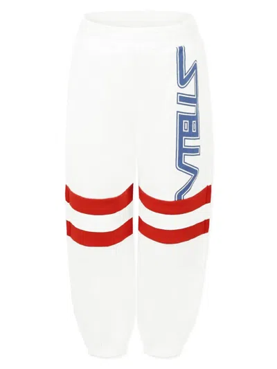 Stella Mccartney Kids' Logo-print Tracksuit Bottom In 白色