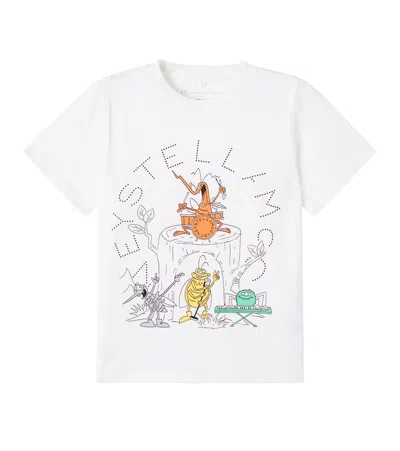 Stella Mccartney Kids' Logo Printed Cotton Jersey T-shirt In White