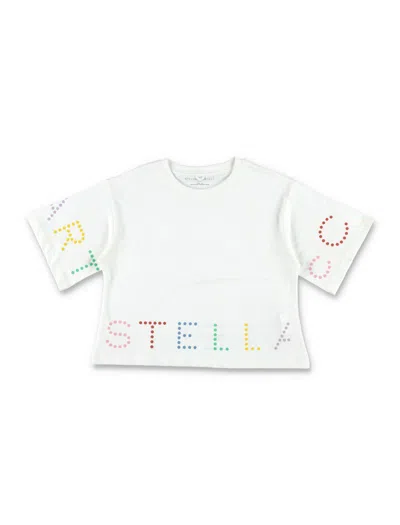 Stella Mccartney Kids' Logo-printed Crewneck T-shirt In White