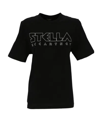 Stella Mccartney Logo Printed Crewneck T-shirt In Black