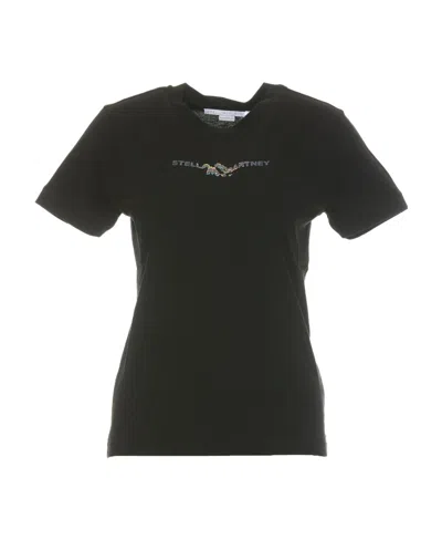 Stella Mccartney Logo Printed Crewneck T-shirt In Black