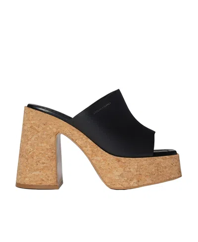STELLA MCCARTNEY STELLA MCCARTNEY LOGO PRINTED PLATFORM SANDALS
