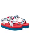 Stella Mccartney Logo Printed Sandals In Multicoloured