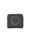Stella Mccartney Logo Printed Zip-around Wallet In Black