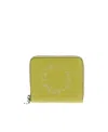 Stella Mccartney Logo-printed Zip-around Wallet In Yellow
