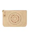 Stella Mccartney Logo Raffia Clutch Pouch