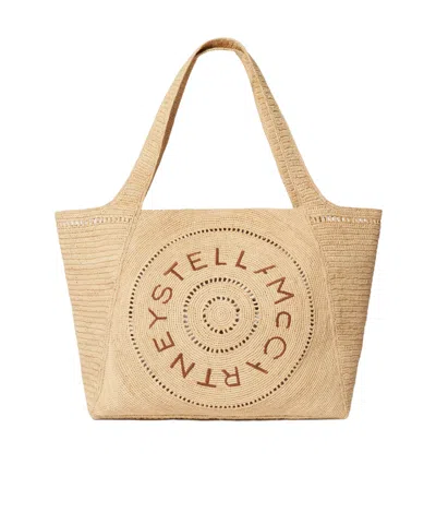 STELLA MCCARTNEY STELLA MCCARTNEY LOGO EMBROIDERED TOP HANDLE BAG