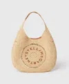 Stella Mccartney Logo Raffia Slouchy Medium Tote Bag In Natural