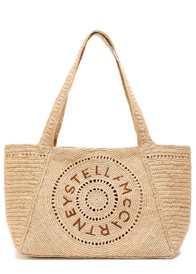 Stella Mccartney Logo Raffia Tote