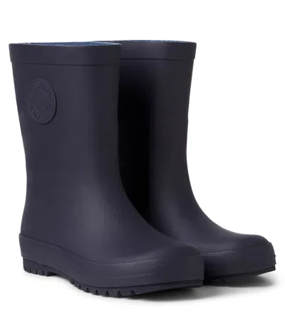 Stella Mccartney Logo Rain Boots In Blue